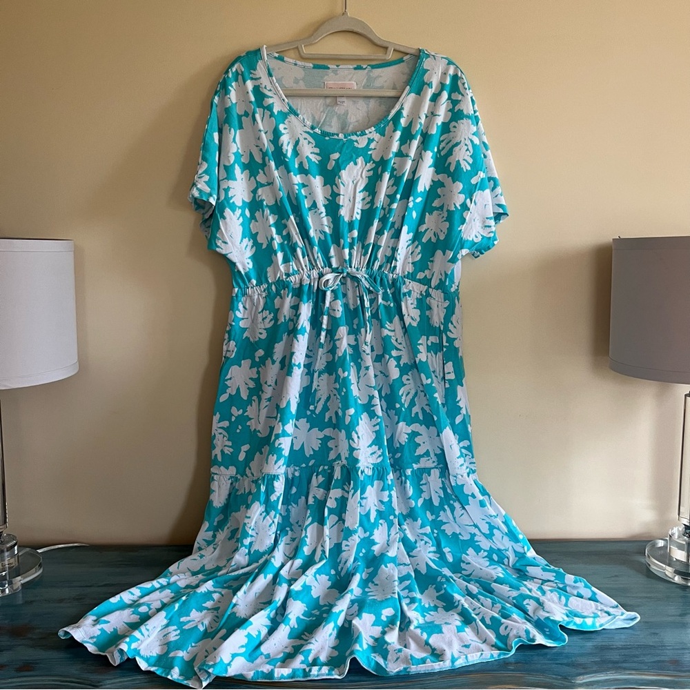 Stan Herman Turquoise and White Dress
